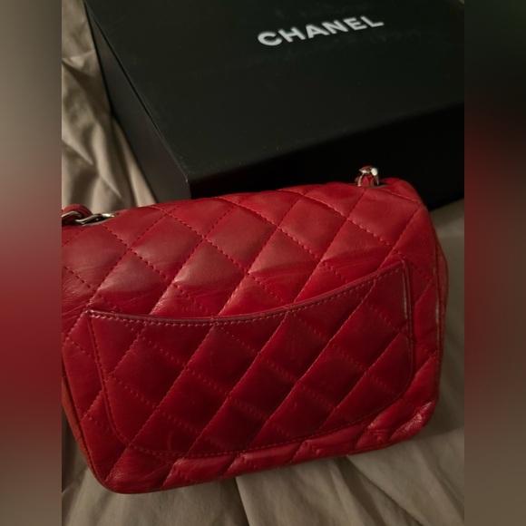 Chanel Lambskin Quilted Mini Square Flap Red - Picture 6 of 9